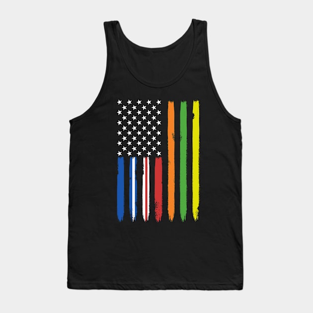 Support Workers American Flag Tank Top by pa2rok